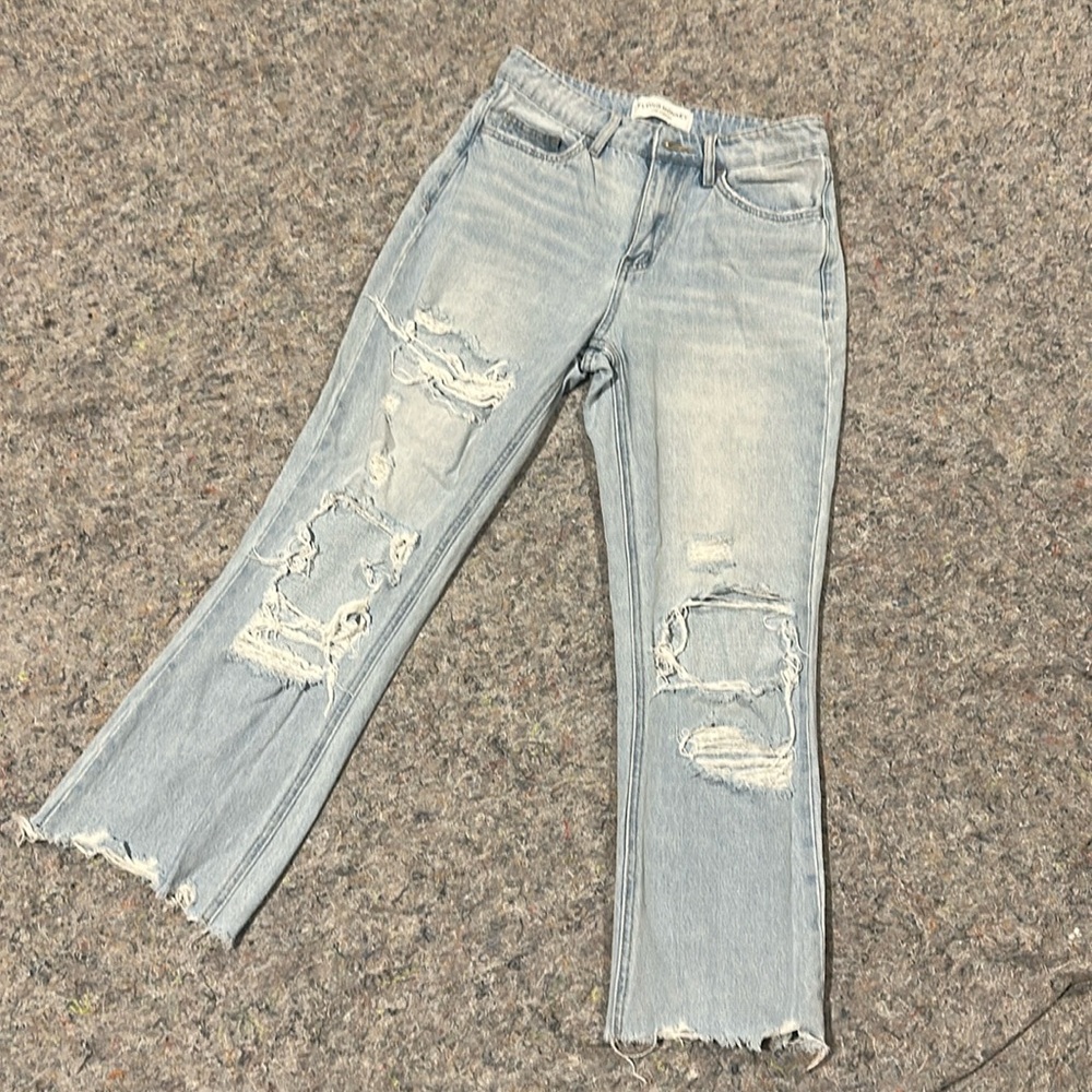 Flying Monkey Vintage Cropped Straight Jeans Denim Distressed Size 26